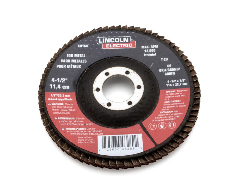 Pack of 3 Aluminum Oxide 7 Diameter 60 Grit 7/8 Arbor Lincoln Electric KH169 Abrasive Flap Disc 