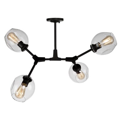 ARTCRAFT Organic 21-in Black Incandescent Semi-flush Mount Light ARTCRAFT Organic 21-in Black Incandescent Semi-flush Mount Light