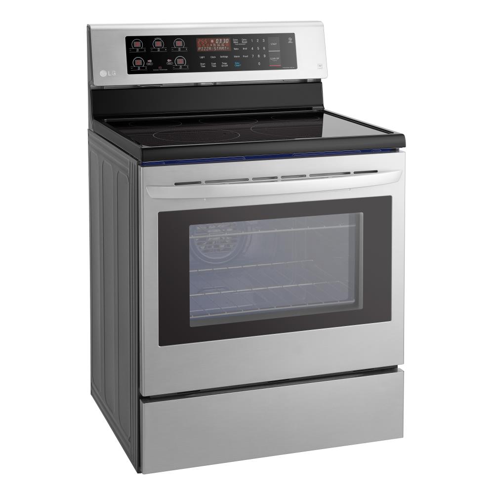 Ontspannend vocaal onkruid LG Easy Clean 30-in Smooth Surface 5 Elements 6.3-cu ft Convection Oven  Freestanding Electric Range (Stainless Steel) in the Single Oven Electric  Ranges department at Lowes.com