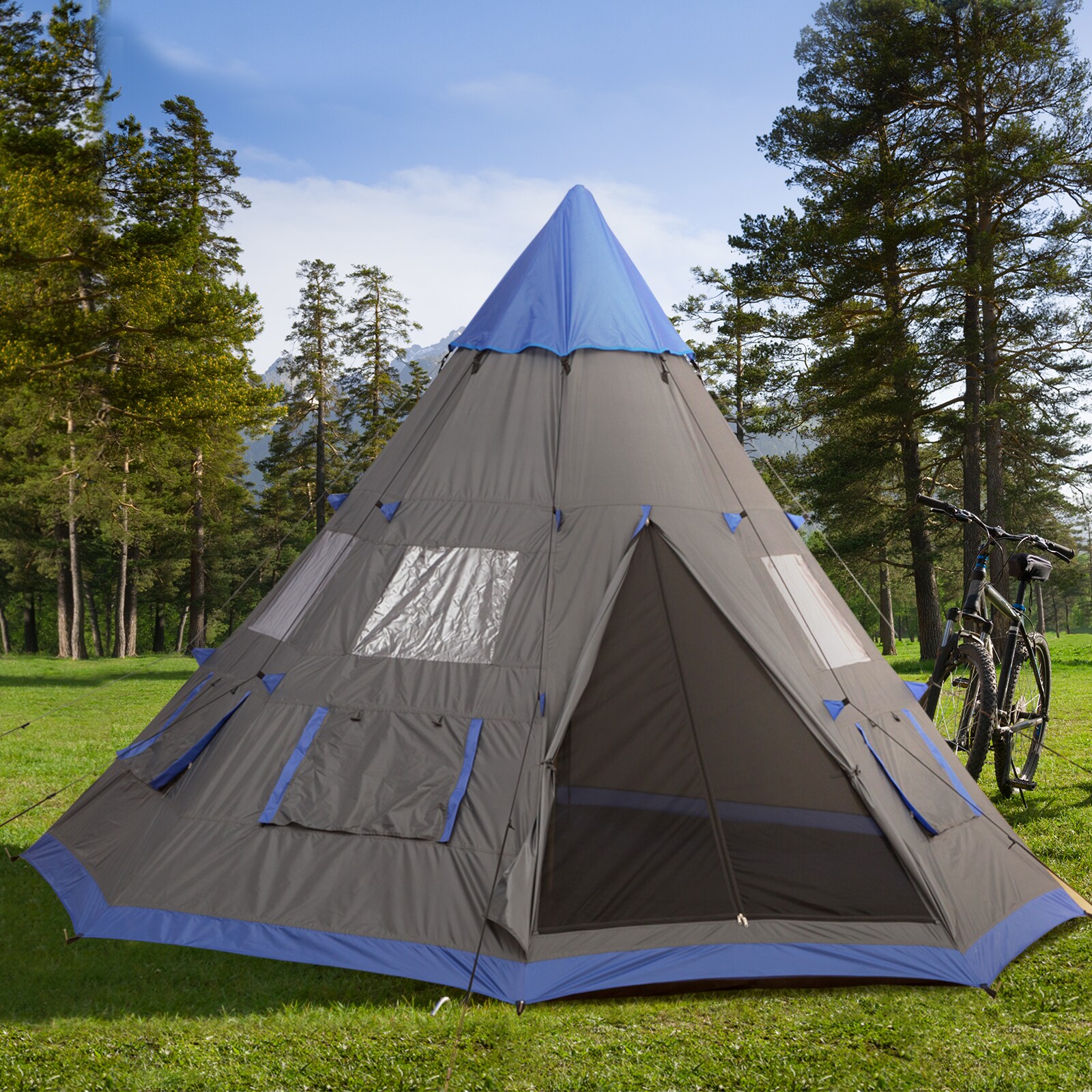 Outsunny Polyester 6-Person Screen Tent