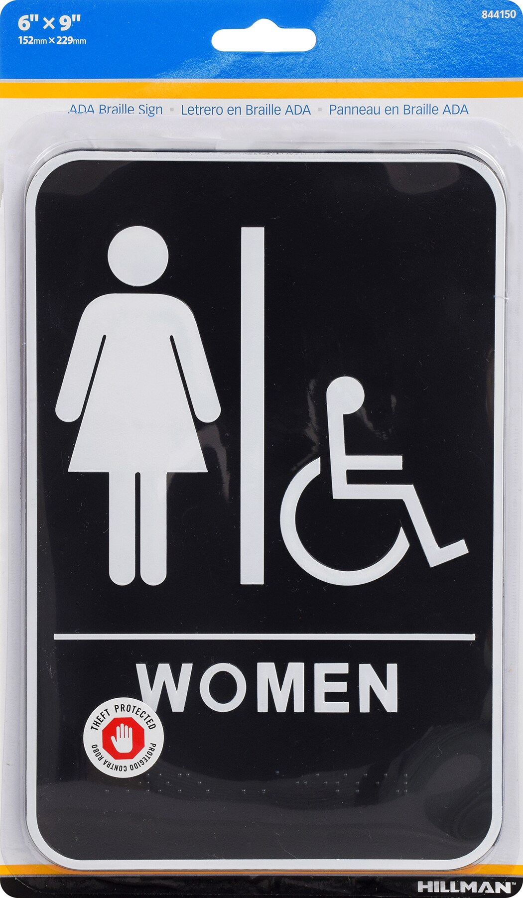 Restroom Signs,9 x 6In,Plastic,PR COSCO 98095 