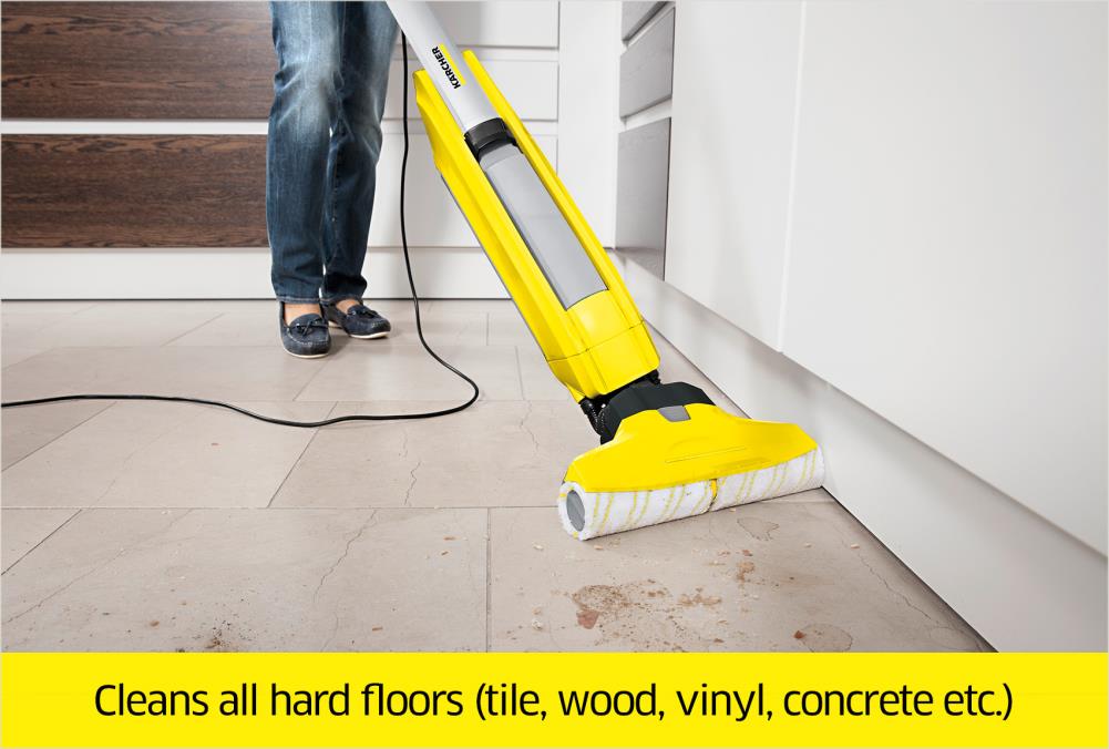 Yellow Karcher FC5 Hard Floor Tile Surface Cleaner Wet & Dry Wipe & Vacuum Home 