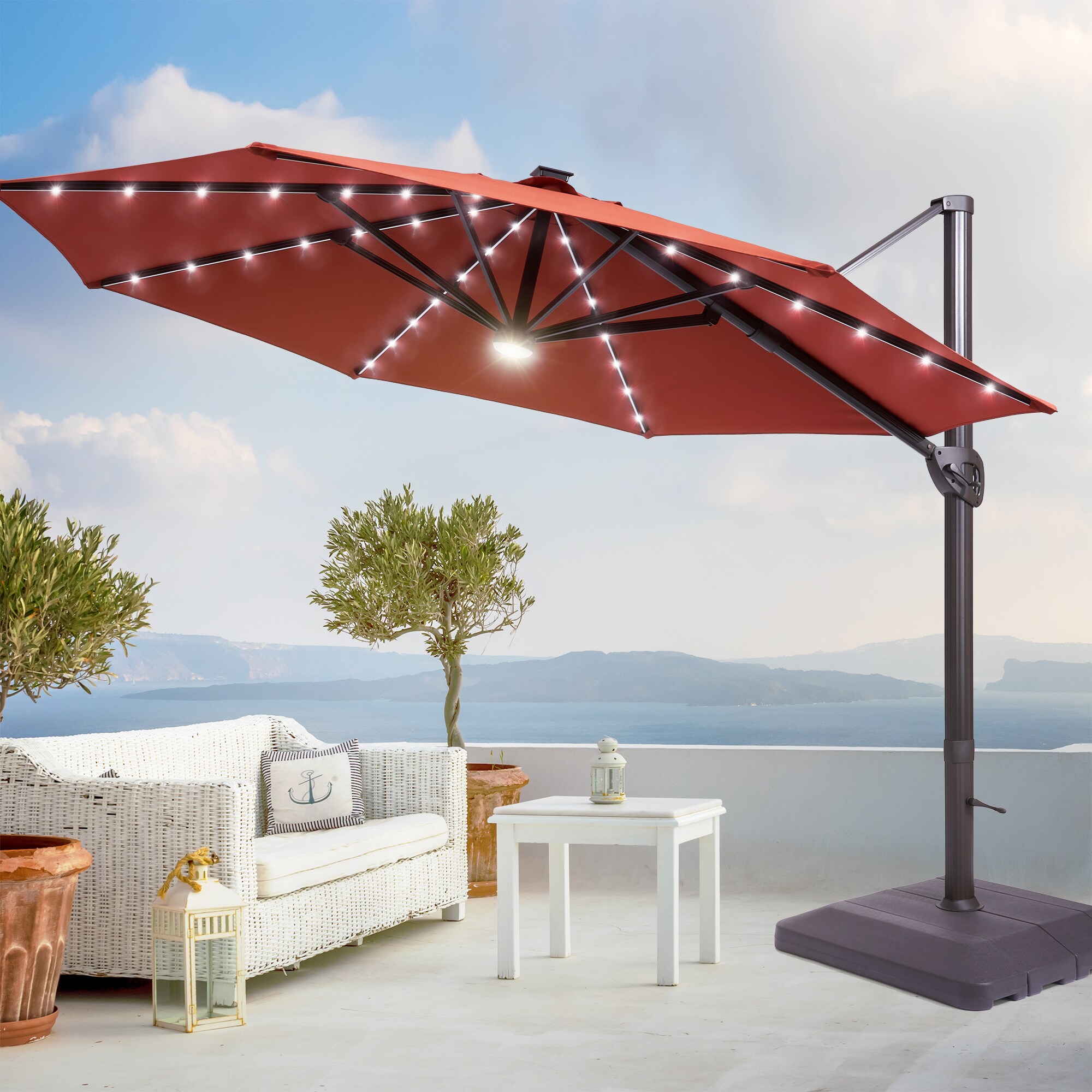 keter patio umbrella base table