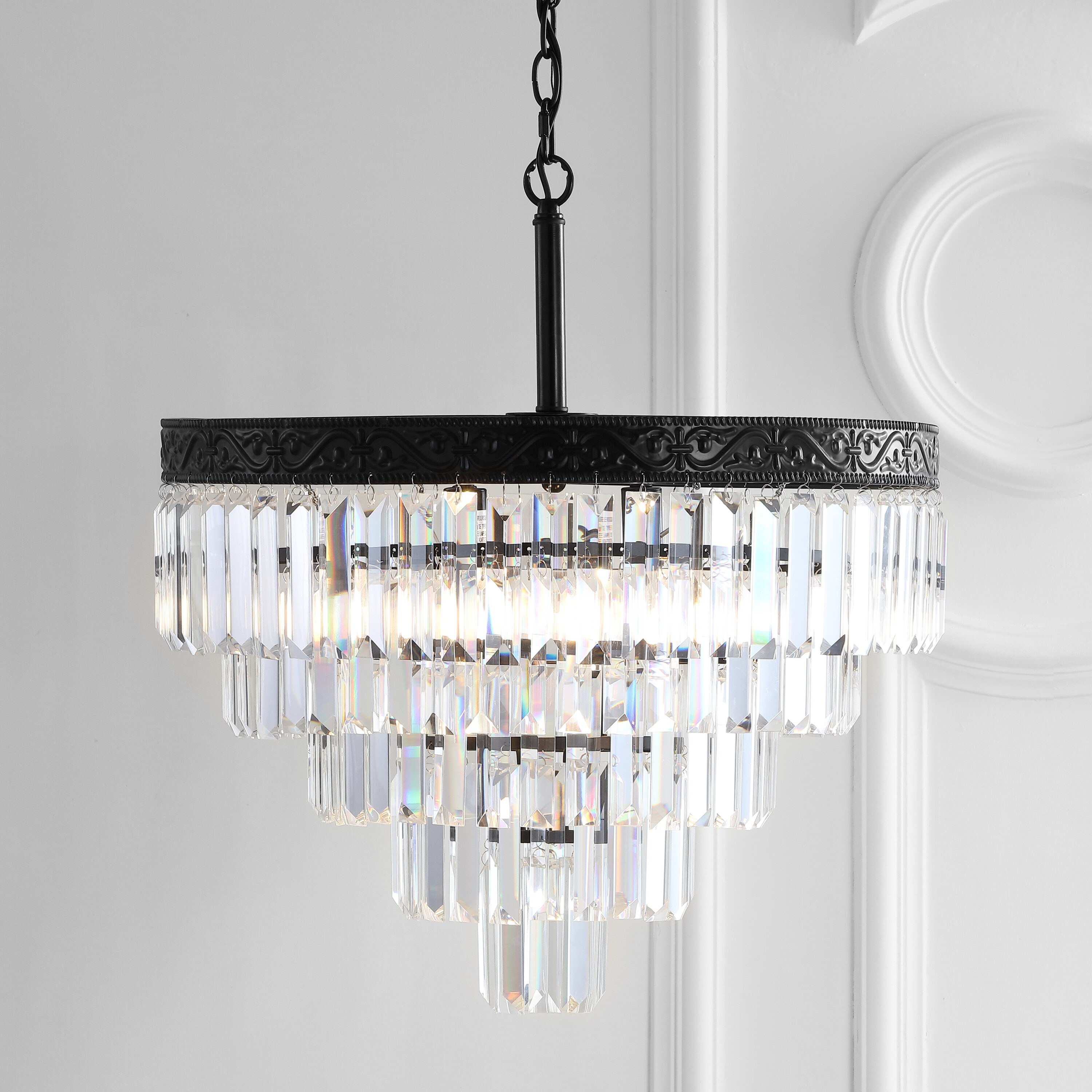 jonathan y wyatt crystal led chandelier