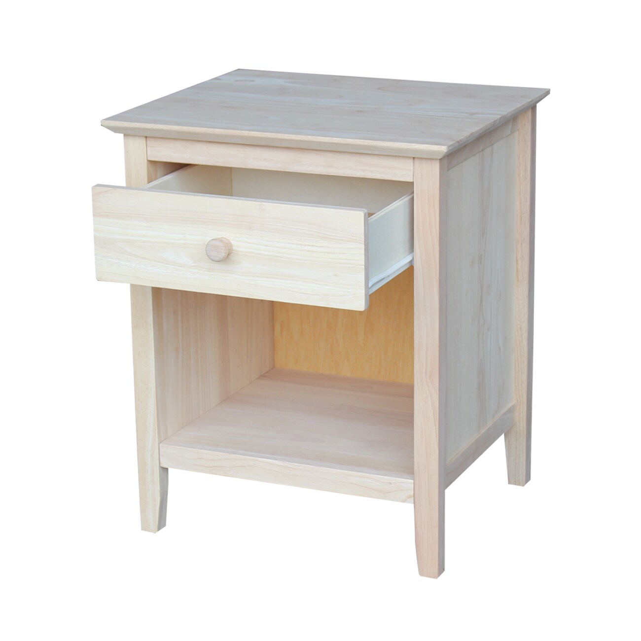 International Concepts Unfinished 1-Drawer Nightstand 