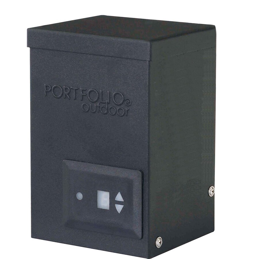 Power Pack Low-Voltage 200-Watt Black Outdoor Lighting Transformer with Pho 