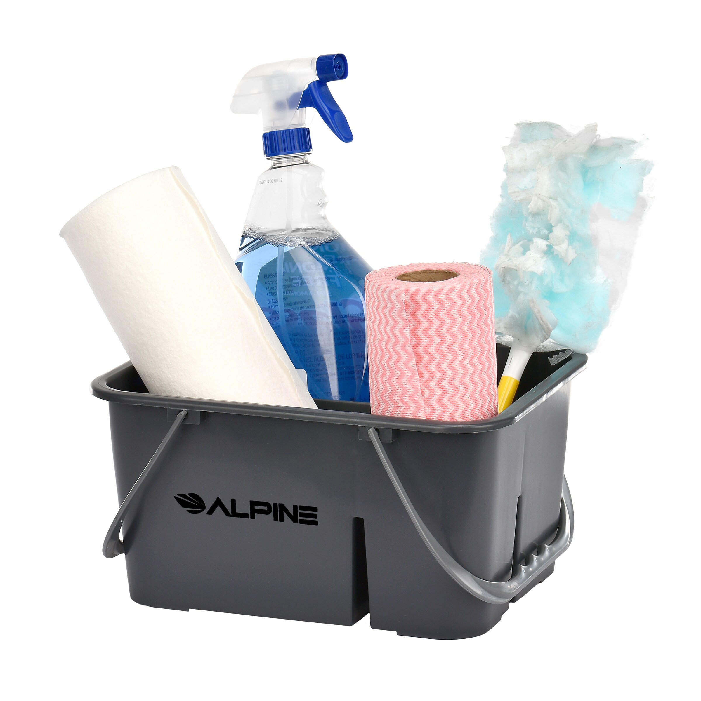 Alpine Industries Round and Square Trash Can Utility Cleaning Caddy Tool Bag 