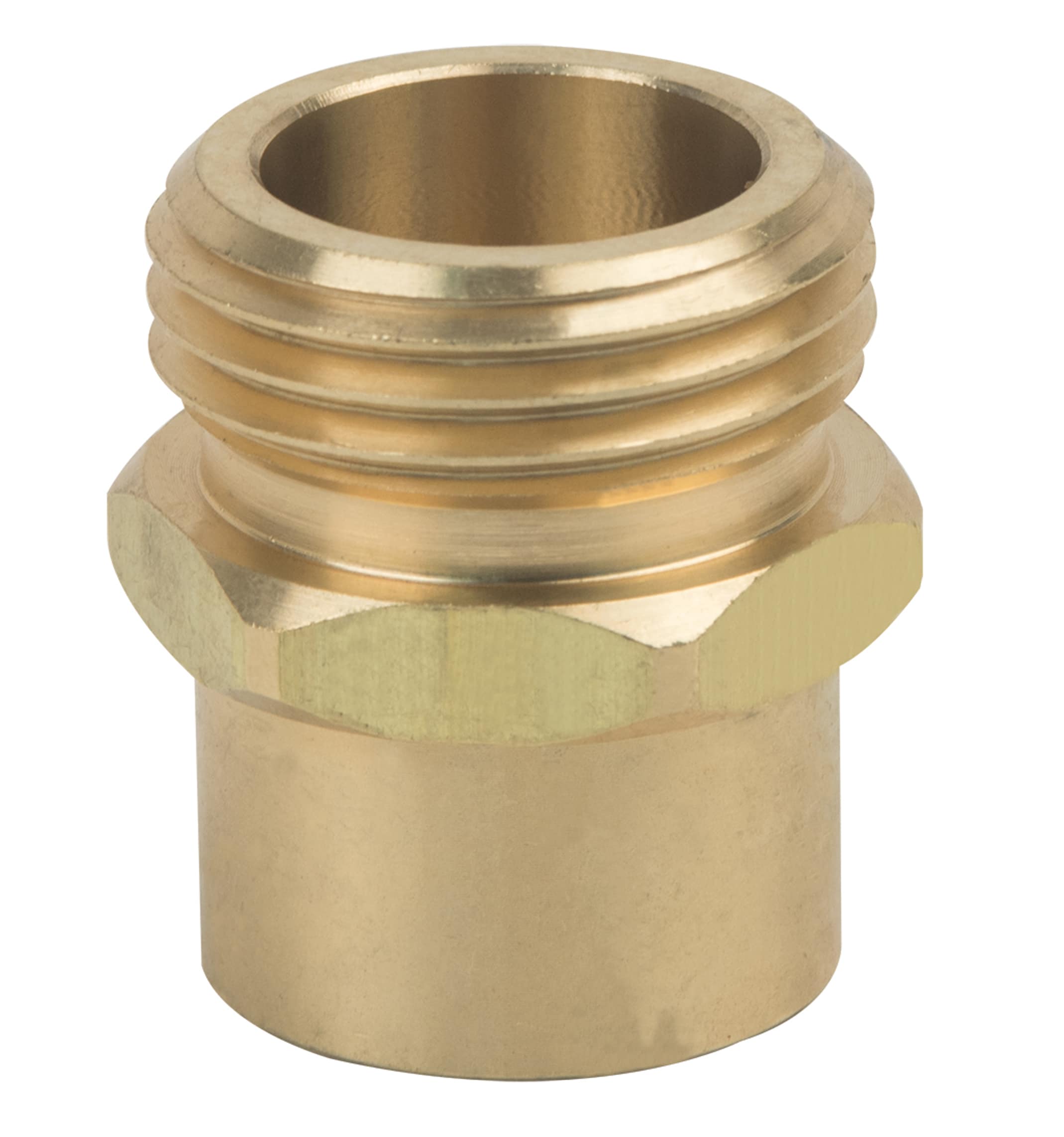 1/2" Male NPT Pipe to 3/4" Male Garden Hose End GHT Adapter with shut off valve