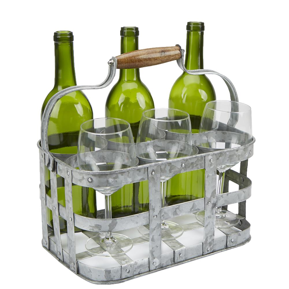 6 Bottle Beer Can Rack Party Camping Wine Caddy Holder Organizer Stackable 