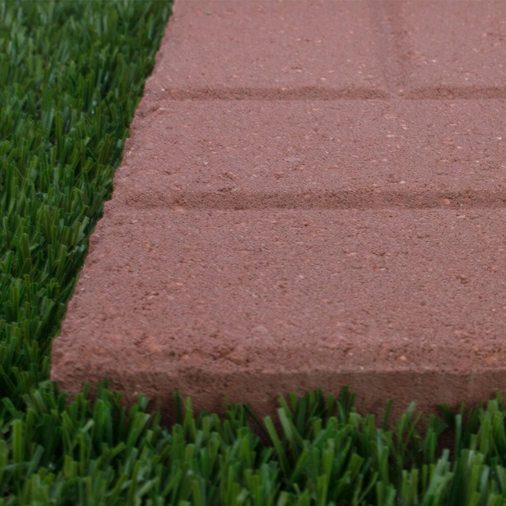 Brickface 12-in L X 12-in W X 2-in H Red Concrete Patio Stone In The ...