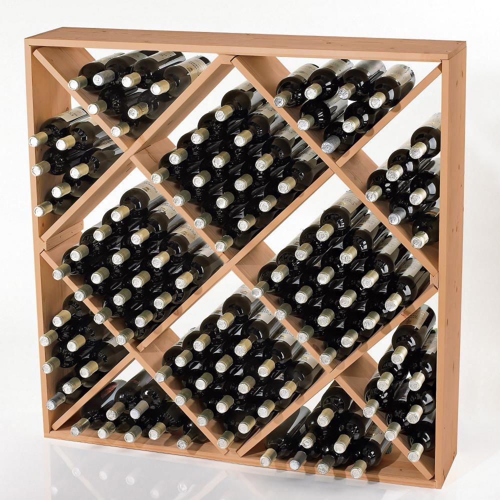 Wine Enthusiast 120-Bottle Natural Wood Wall-Mounted Wine Rack in 