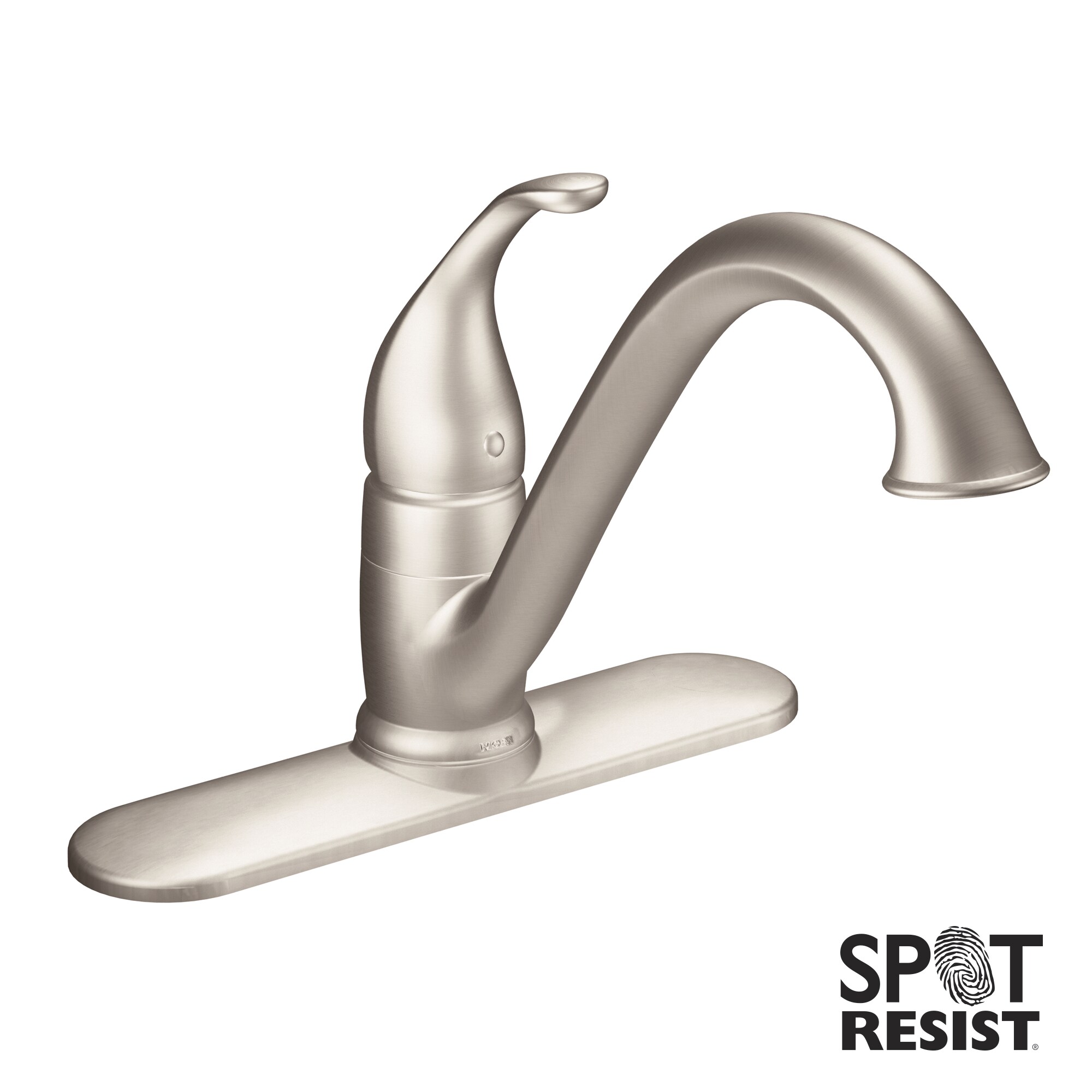 Moen Camerist Spot Resist Stainless Single Handle High-arc Kitchen Faucet with Sprayer Function (Deck Plate Included)