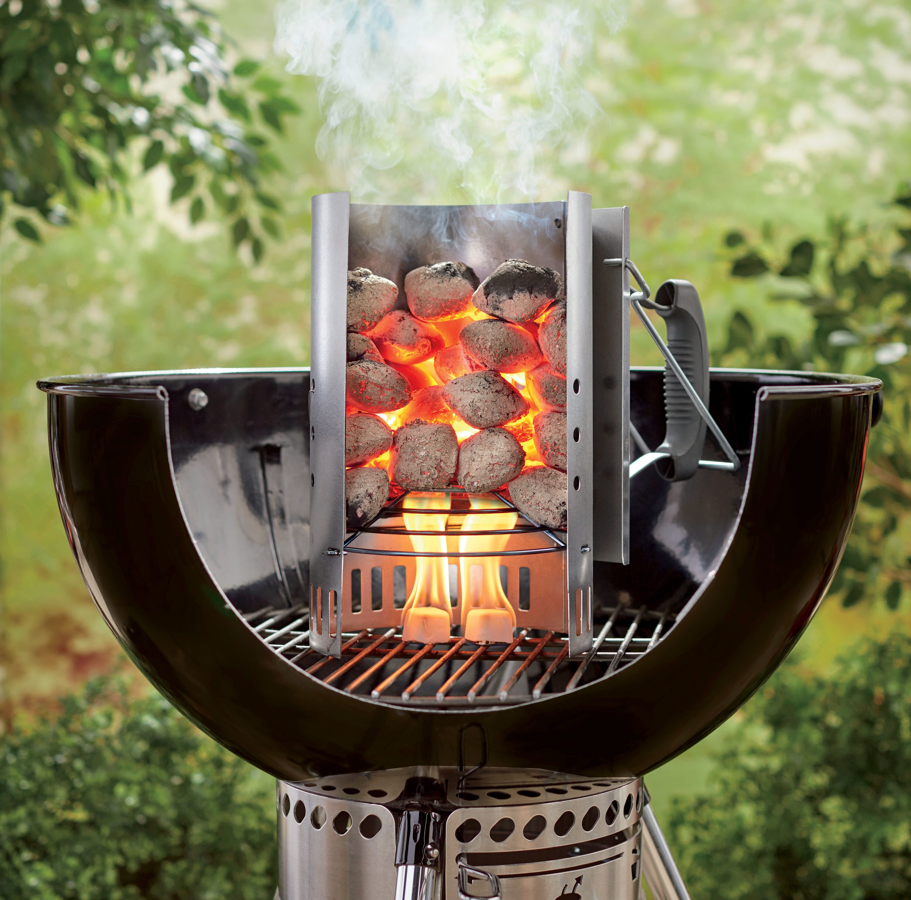 BBQ GRILL CHARCOAL CHIMNEY STARTER Outdoor Resistant Heat Fire Quick Lighter New 