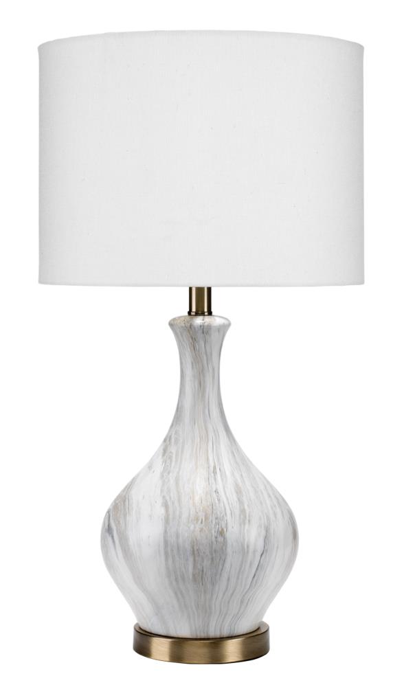 gray lamps with white shades