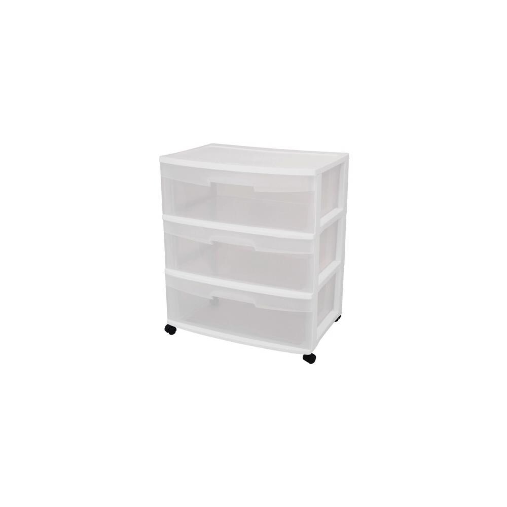 21.88 Inches, 2 Pack White 29308001 Wide 3 Drawer Cart 
