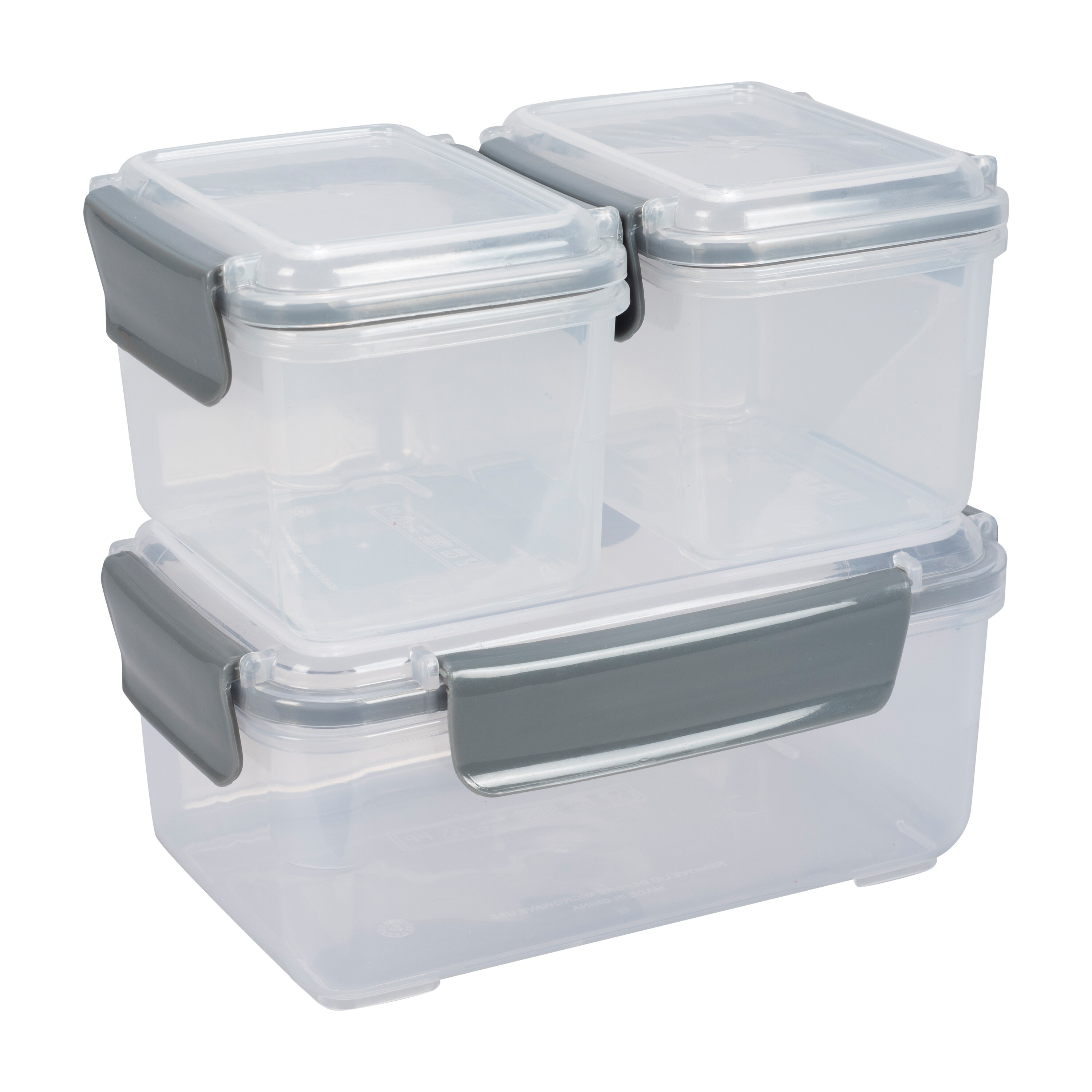 4 x Round 2.25L Plastic Storage Jars Kitchen/Garage Organisation & Purple Lids 