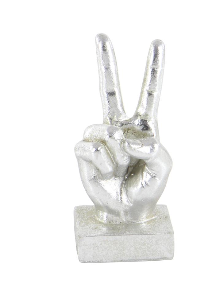 NEW Silver Peace Hand Statue Ornament OK A-Okay Resin 22cm Figure Gift Jewellery 