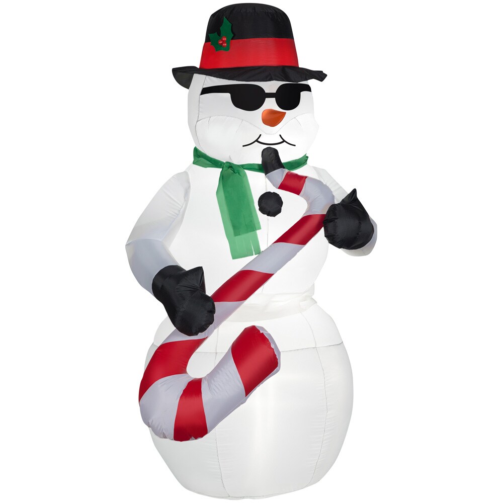 6 Ft Led Snowman Inflatable With Present New In Box 