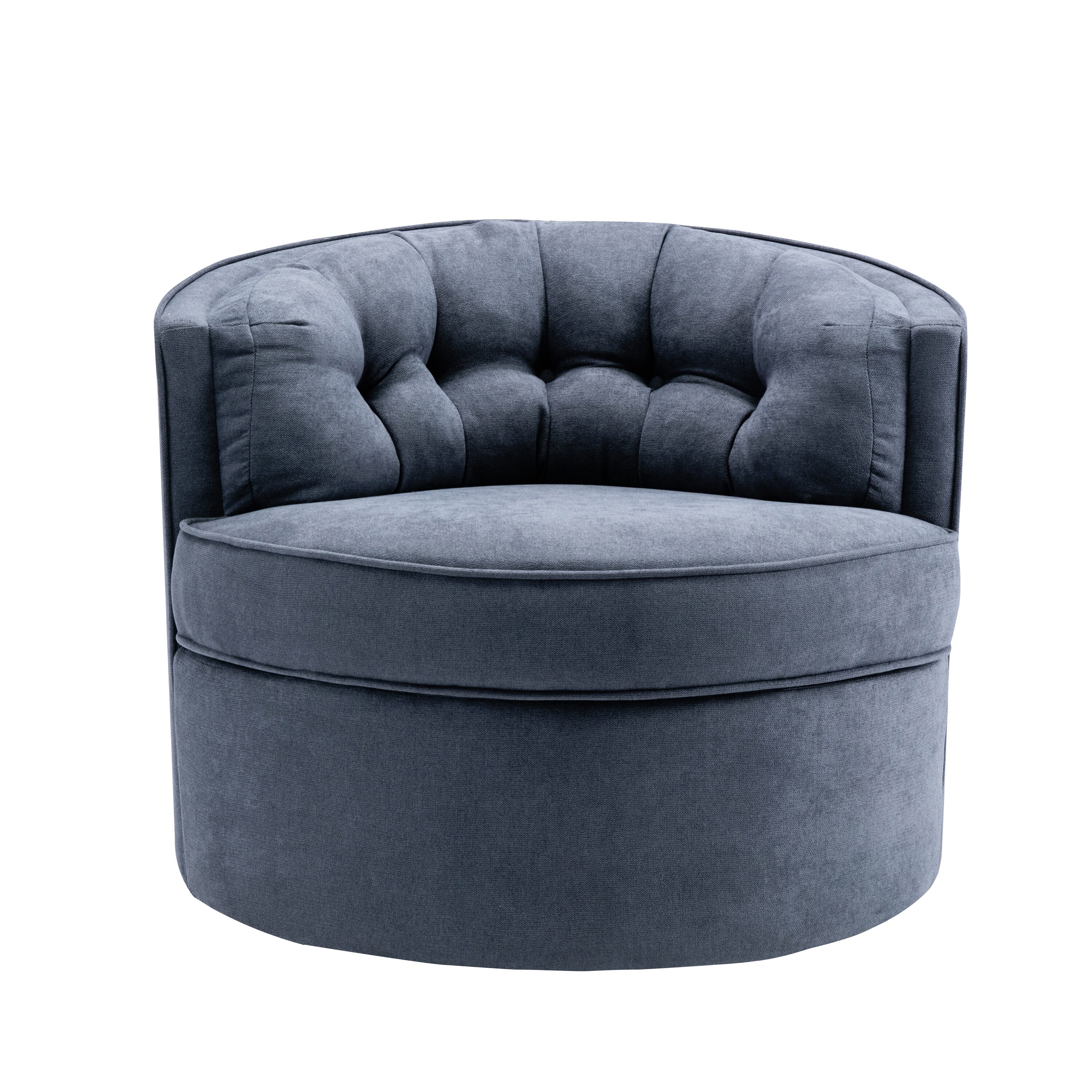 grey linen swivel chair