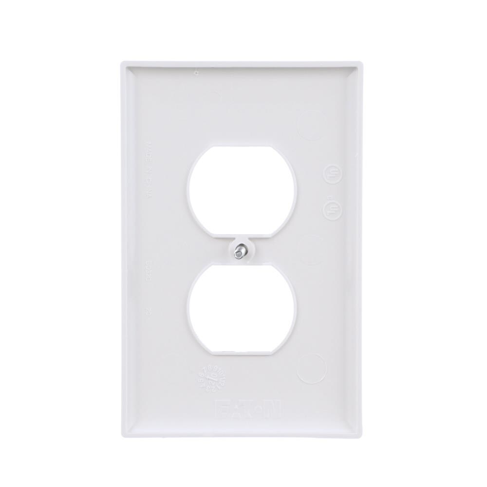 Cooper PJ82V Ivory Mid-Size Two Gang Duplex Recept Wall Plate 50 pack Eaton