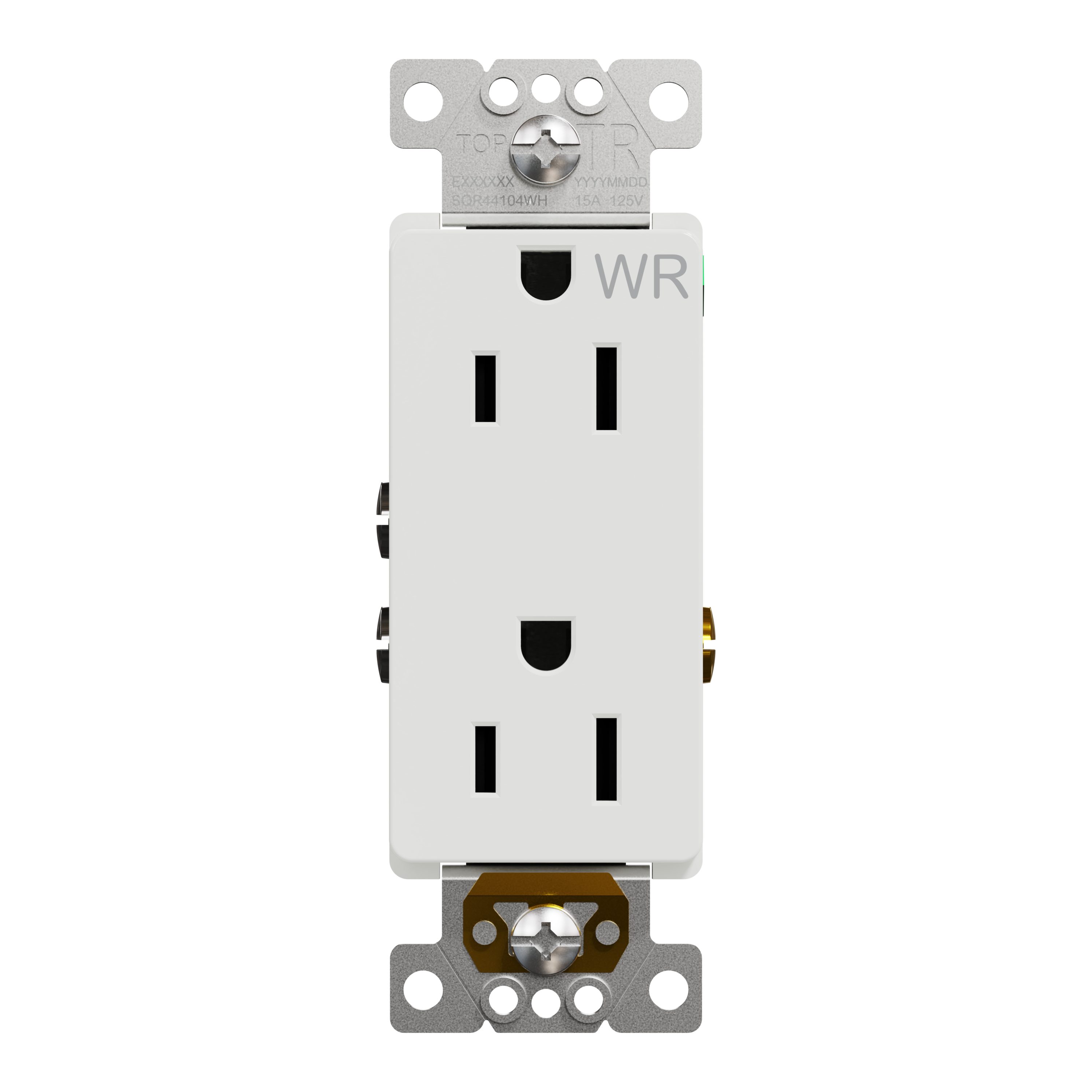 15A Amp Decora Tamper Resistant Child Safety Outlet Plug TR w/ Wall Plate White 