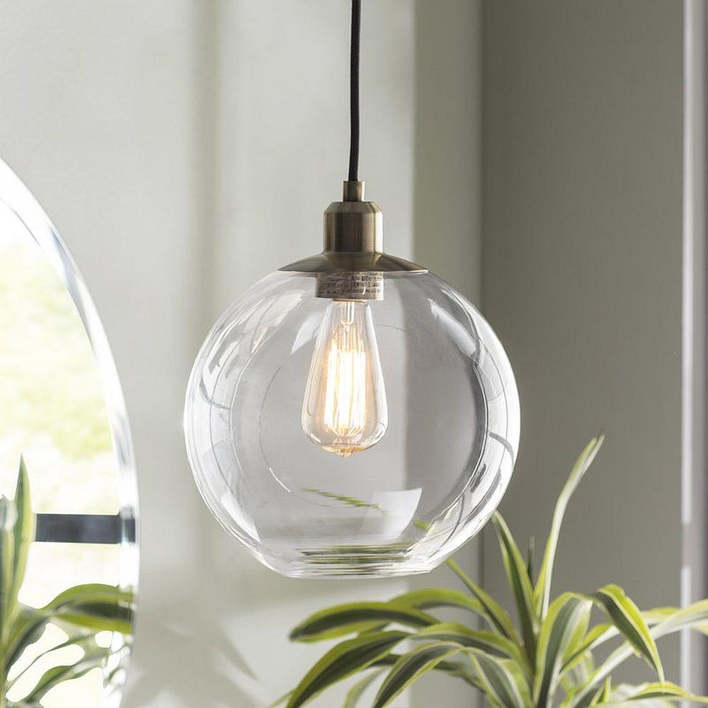 Clear Glass Industrial Clear Glass Globe Pendant Light In The Pendant Lighting Department At