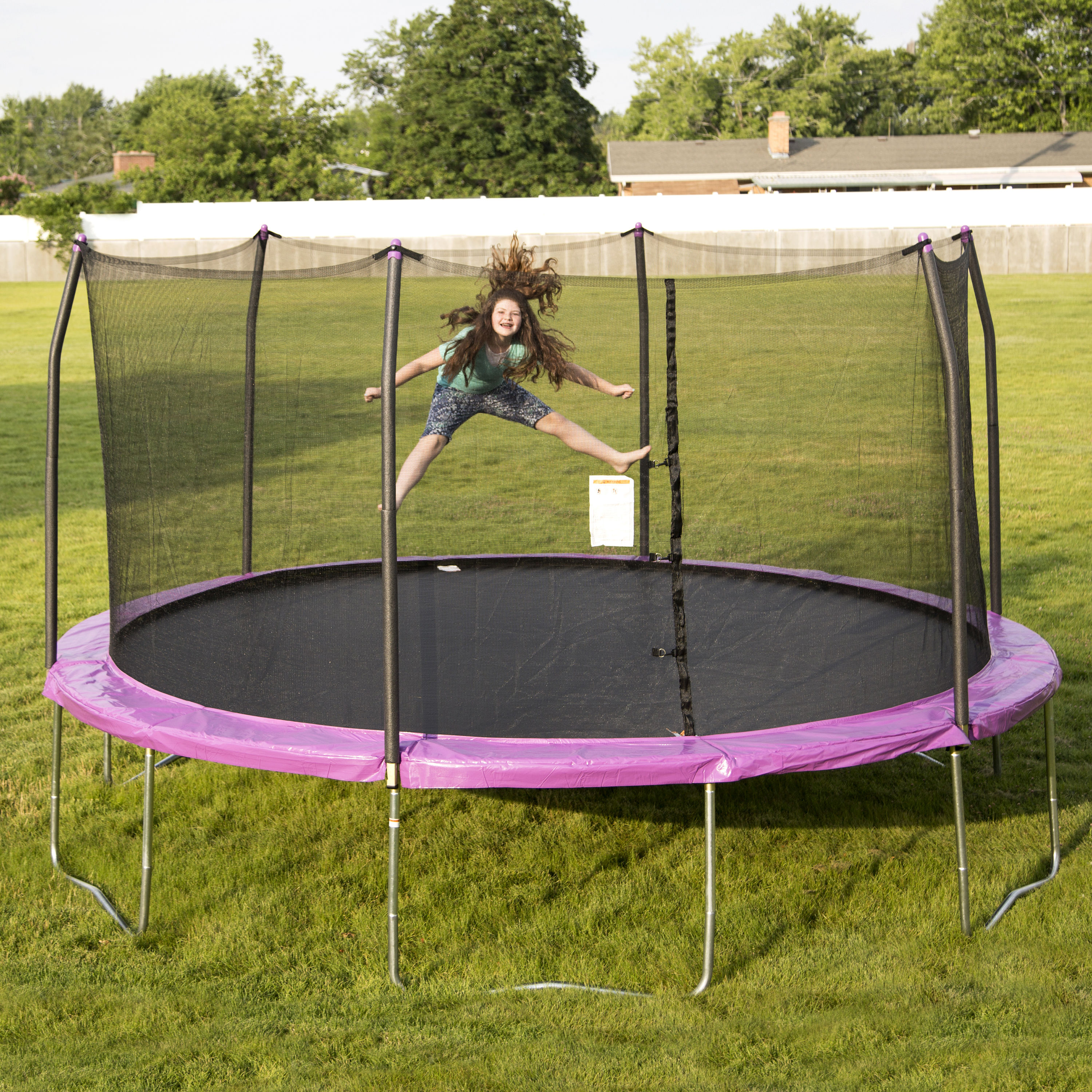 Skywalker 15-ft Round Purple Backyard Trampoline with Enclosure in the Trampolines department Lowes.com