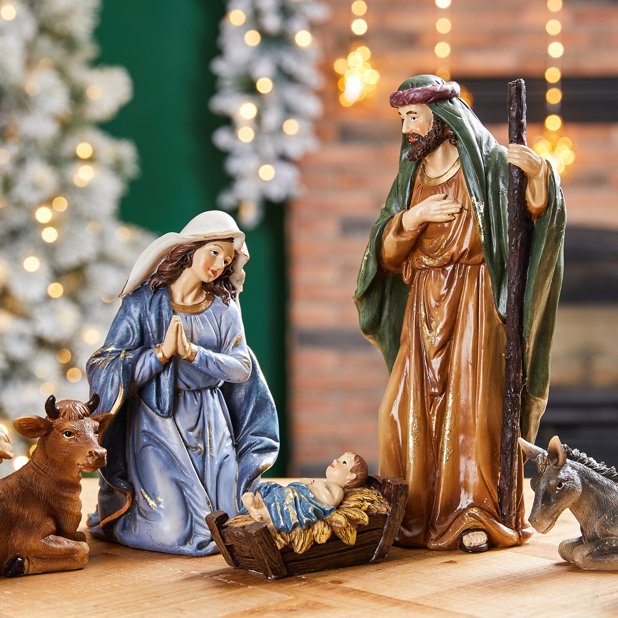 holiday decor Felt angel figurine part of nativity set Christmas tree topper 