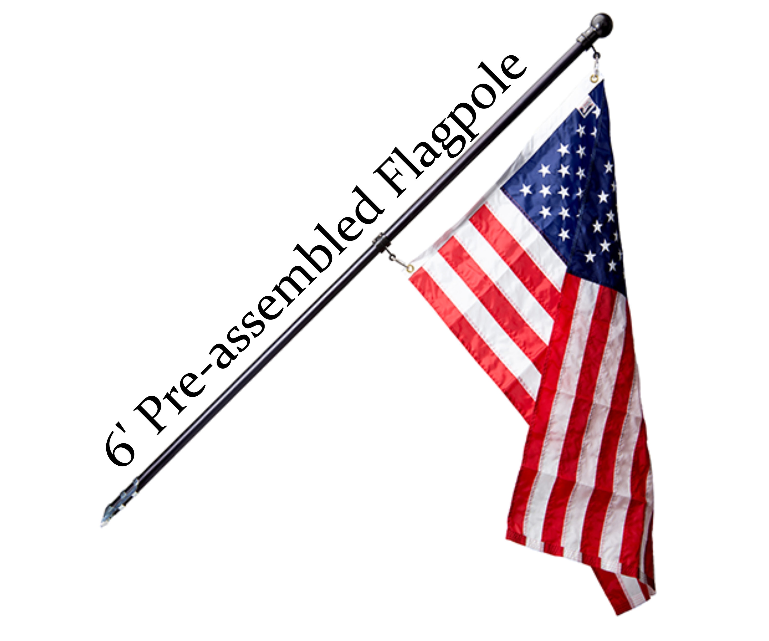 3x5 3'x5' USA Thin Red Blue Line American Flag Galvanized Pole Kit Eagle Top 