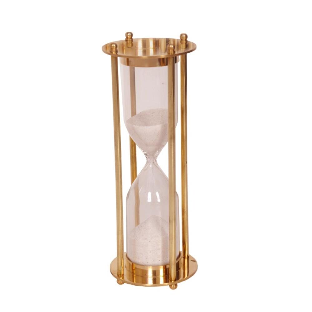 Nautical 5 Minute Wood And Brass Sand Timer Hourglass,6 Inch Size