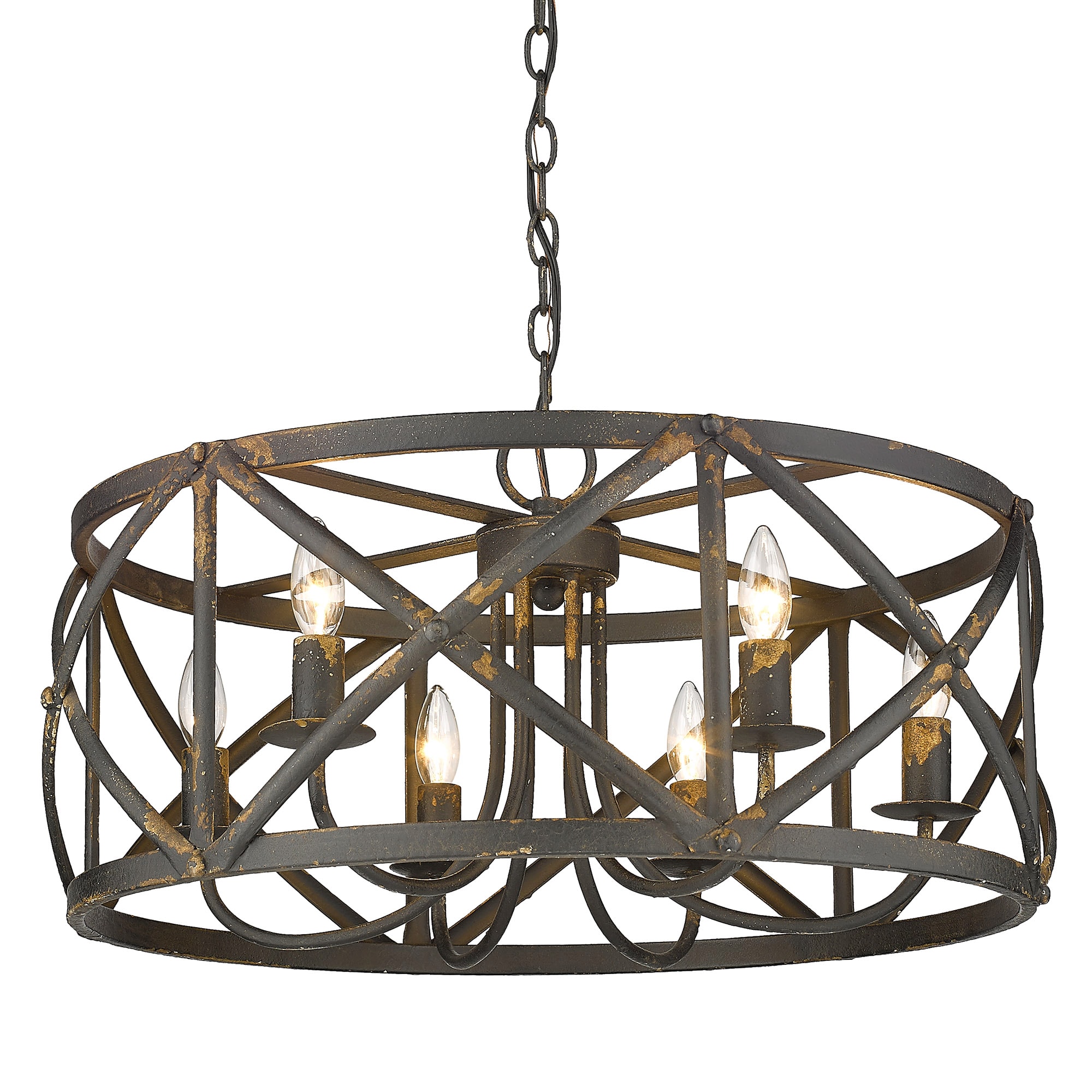 black iron cage chandelier