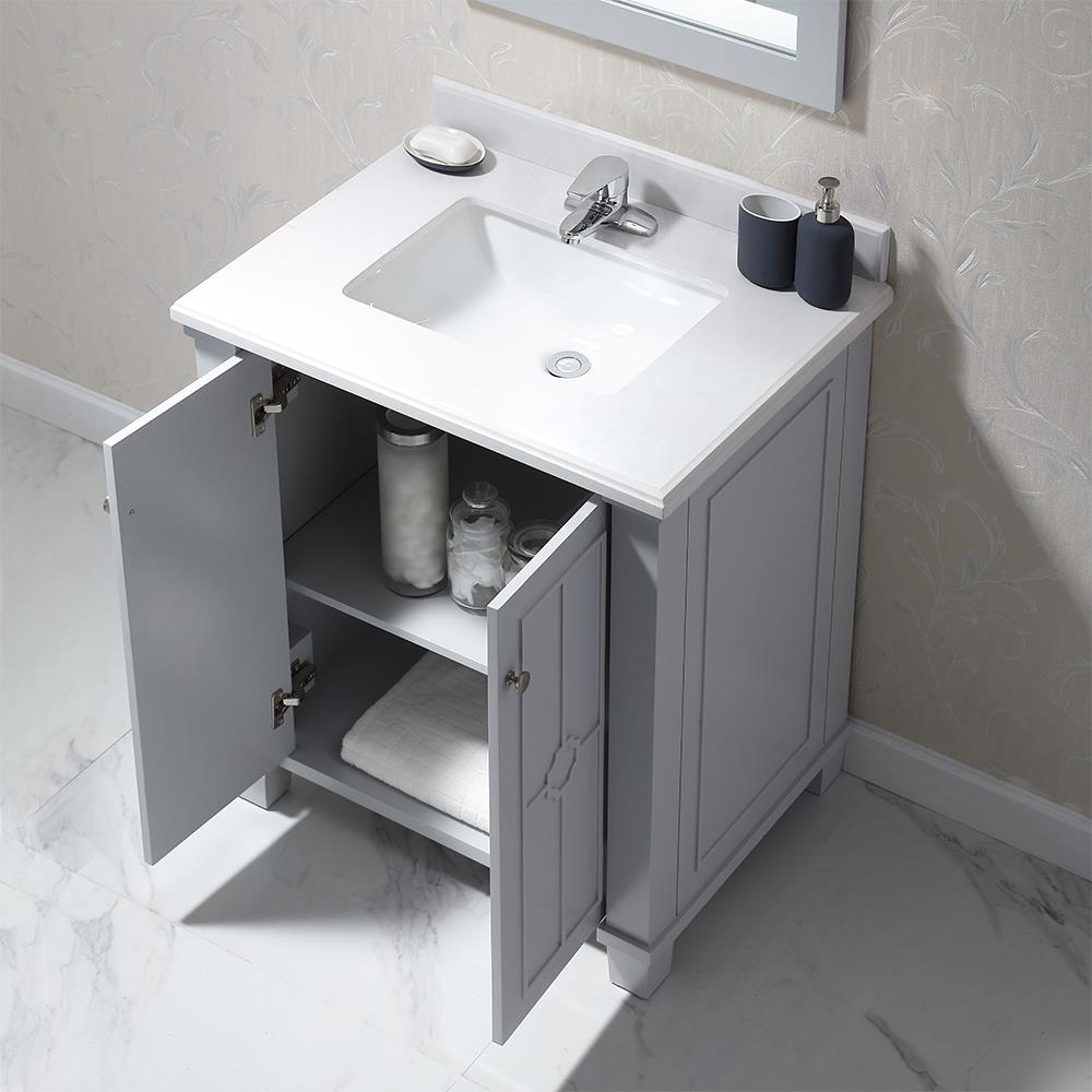 Ove Decors Positano 30-in Dove Gray Undermount Single Sink Bathroom 