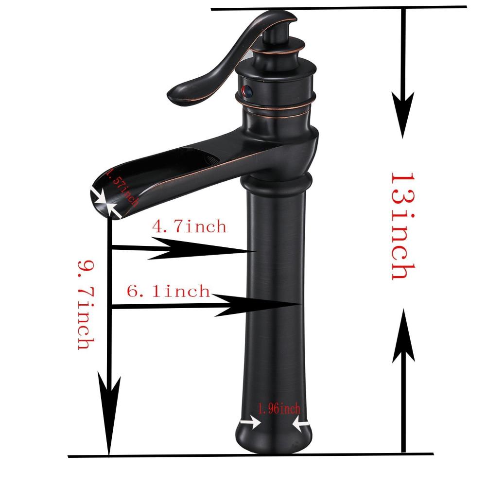 KINWELL Oil Rubbed Bronze 1-Handle 4-in Centerset Bathroom Sink Faucet with Drain