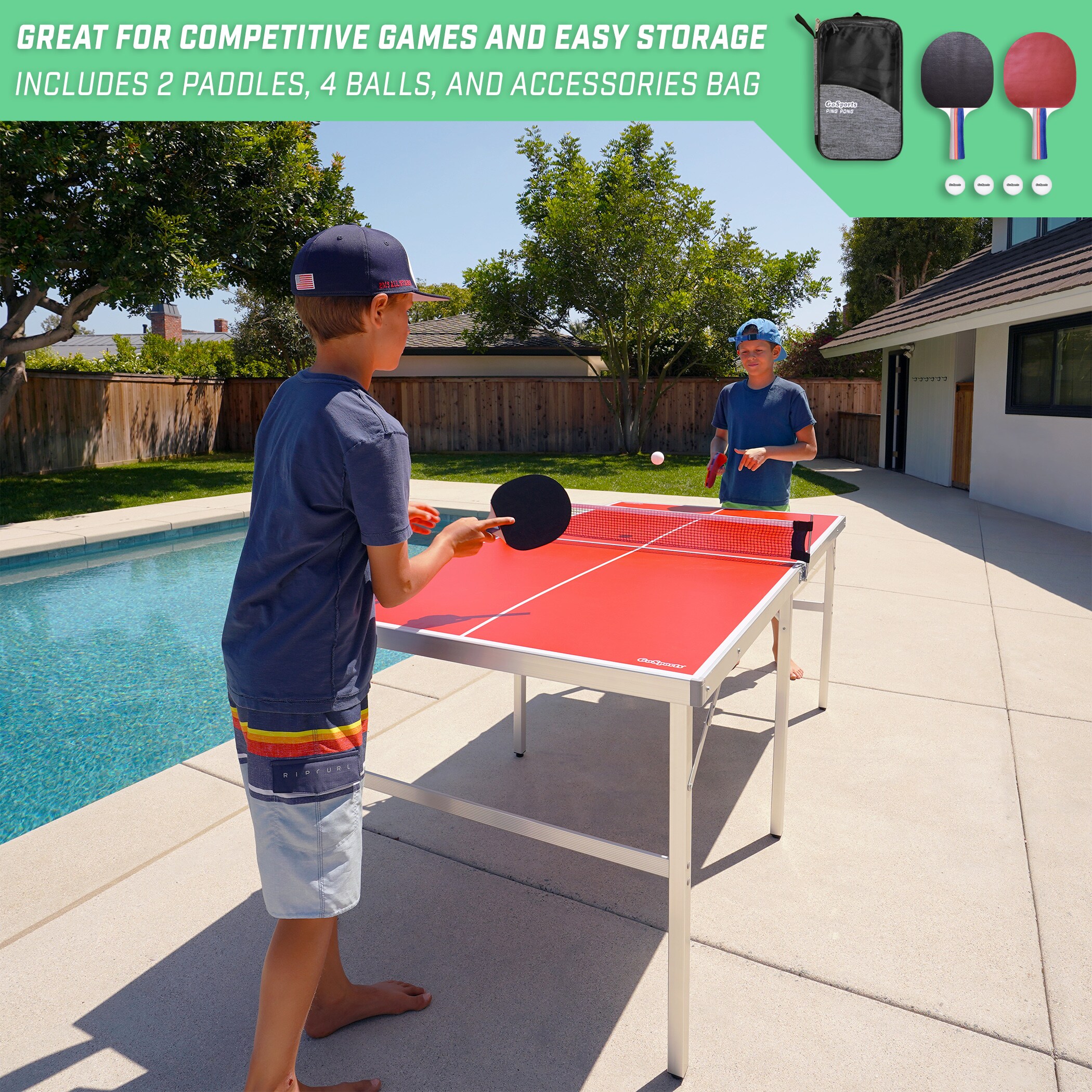 Tennis Table Outdoor Ping Pong Official Size Paddle Balls Kids Sports Game Fun 
