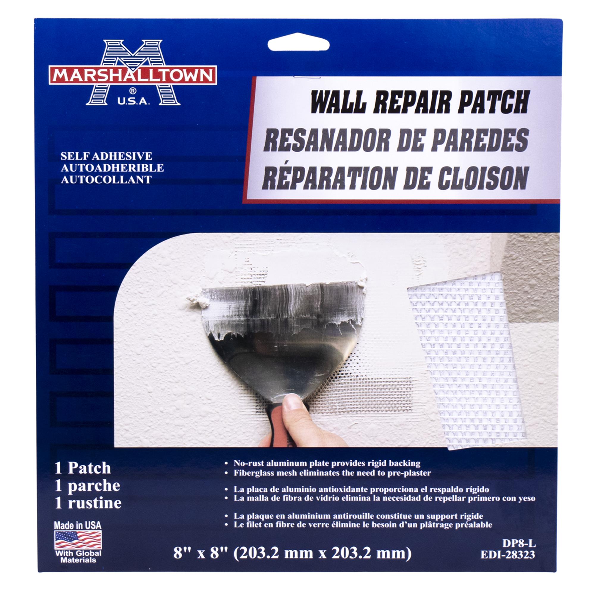 6-Pack Drywall Hole Repair Patches 8”x 8” Aluminum w/Self-Stick Mesh Back 