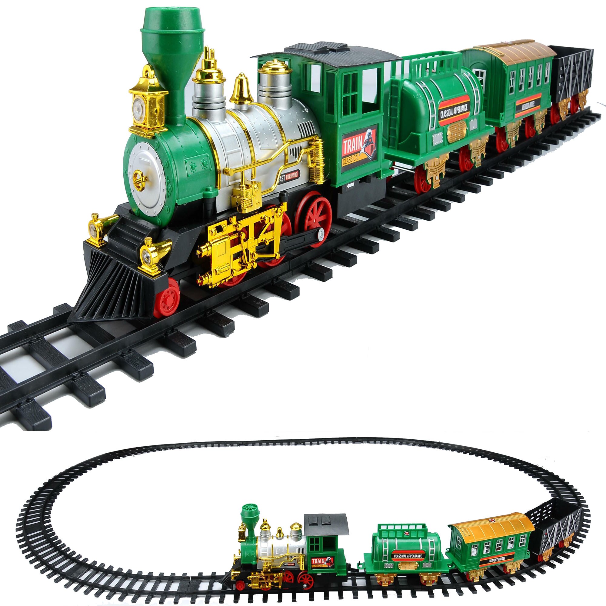 Christmas Electric LED Musical Train & Track Set Toys Kids Party Gift Home Decor 