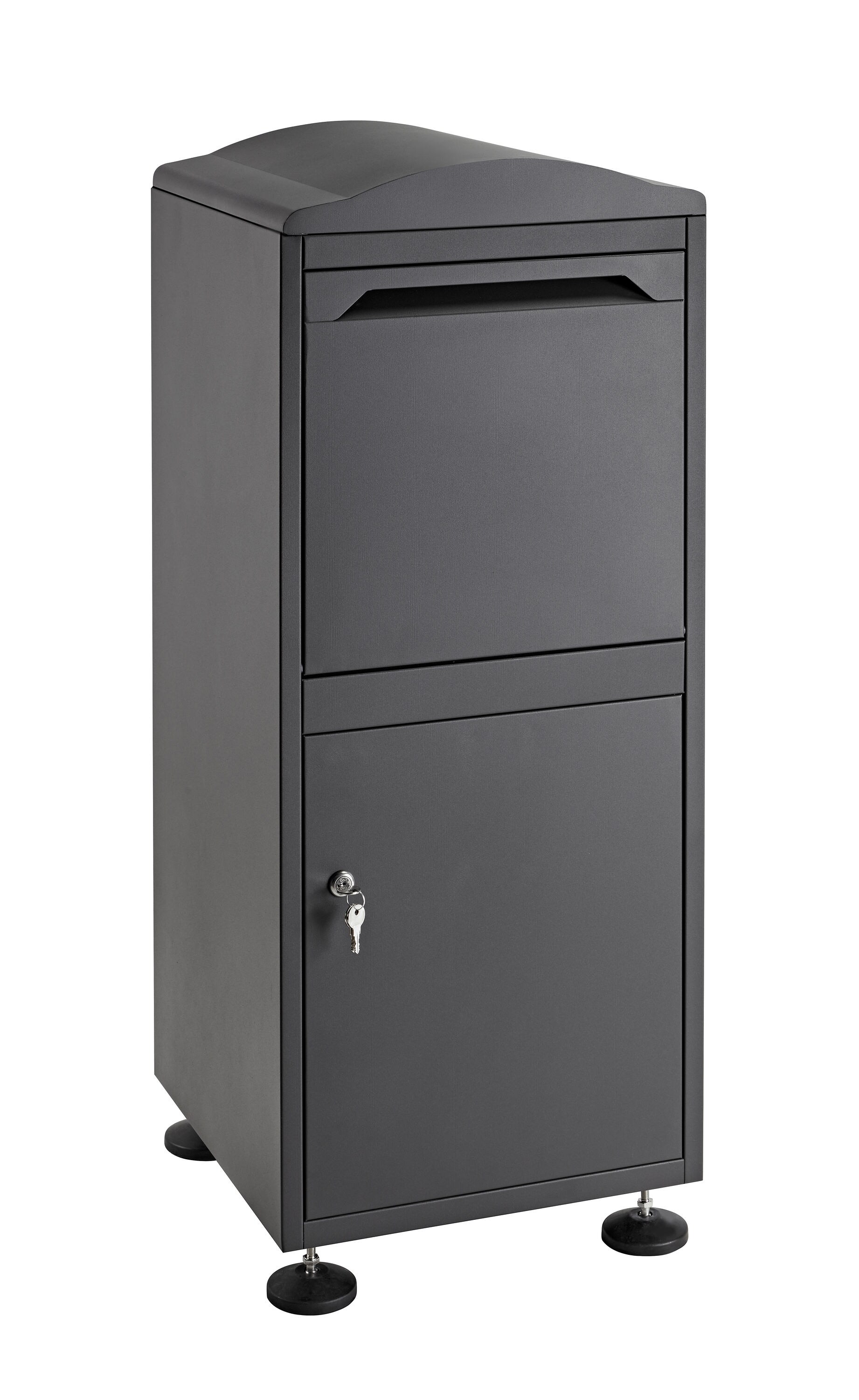 AdirOffice Black Coated Steel Through-The-Door Safe Locking Drop Box Mailbox 