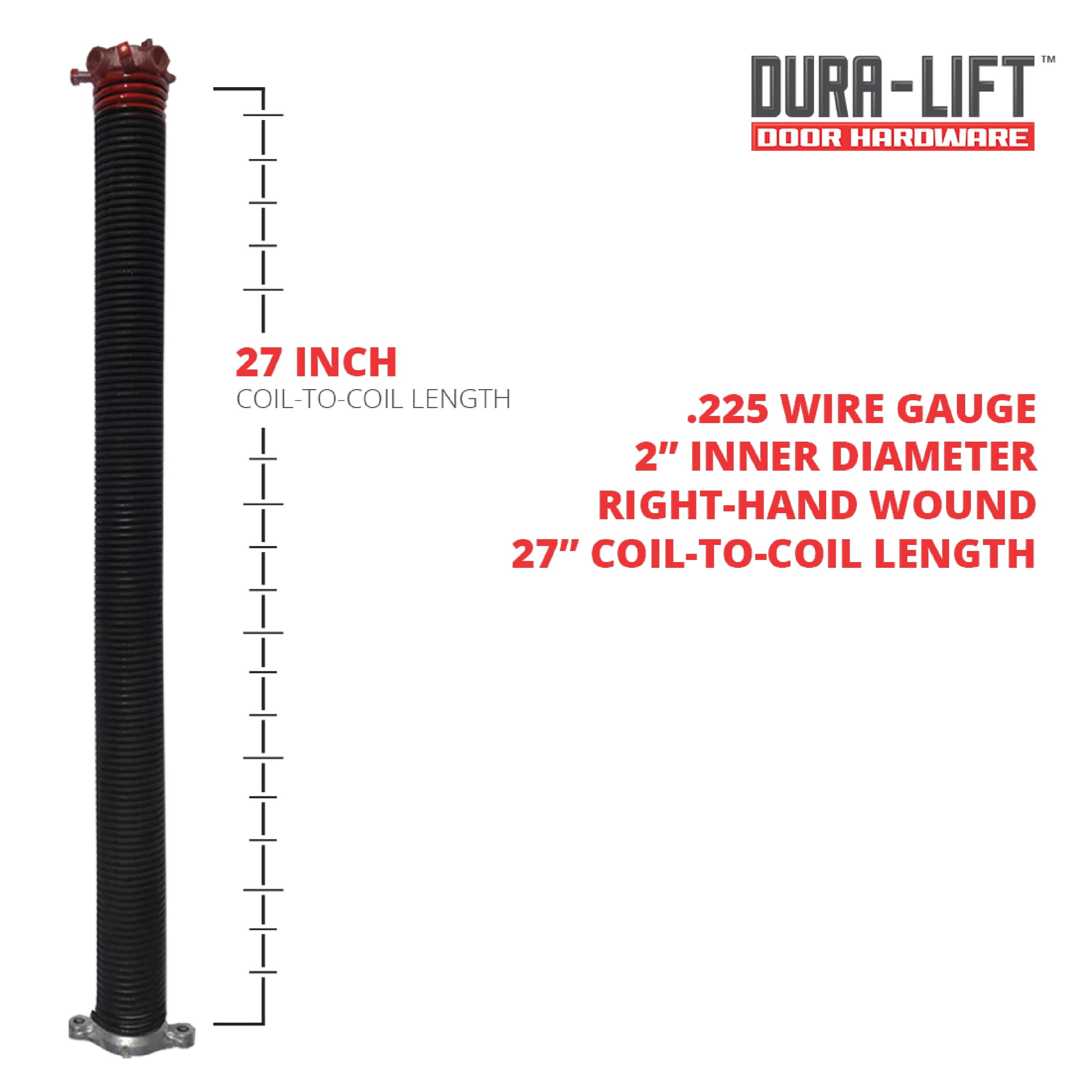 DURA-LIFT 0.225 in Wire x 1.75 in D x 29 in L Torsion Springs in Red Left and Right Wound Pair for Sectional Garage D