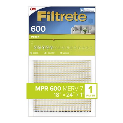Venture mouth rotation Filtrete 18-in W x 24-in L x 1-in 600 MPR Dust and Pollen Electrostatic  Pleated Air Filter in the Air Filters department at Lowes.com