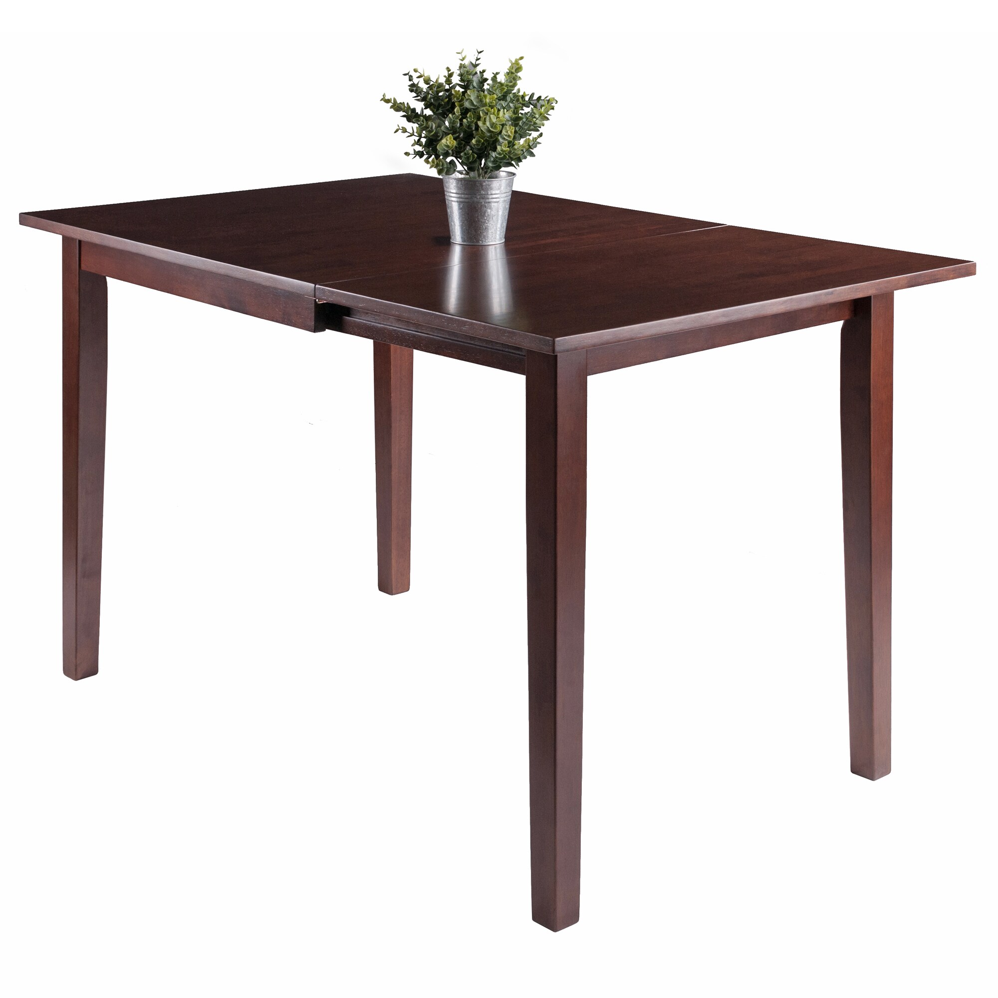 Winsome Perrone 40" Drop Leaf Solid Wood Counter Height Dining Table in Walnut 
