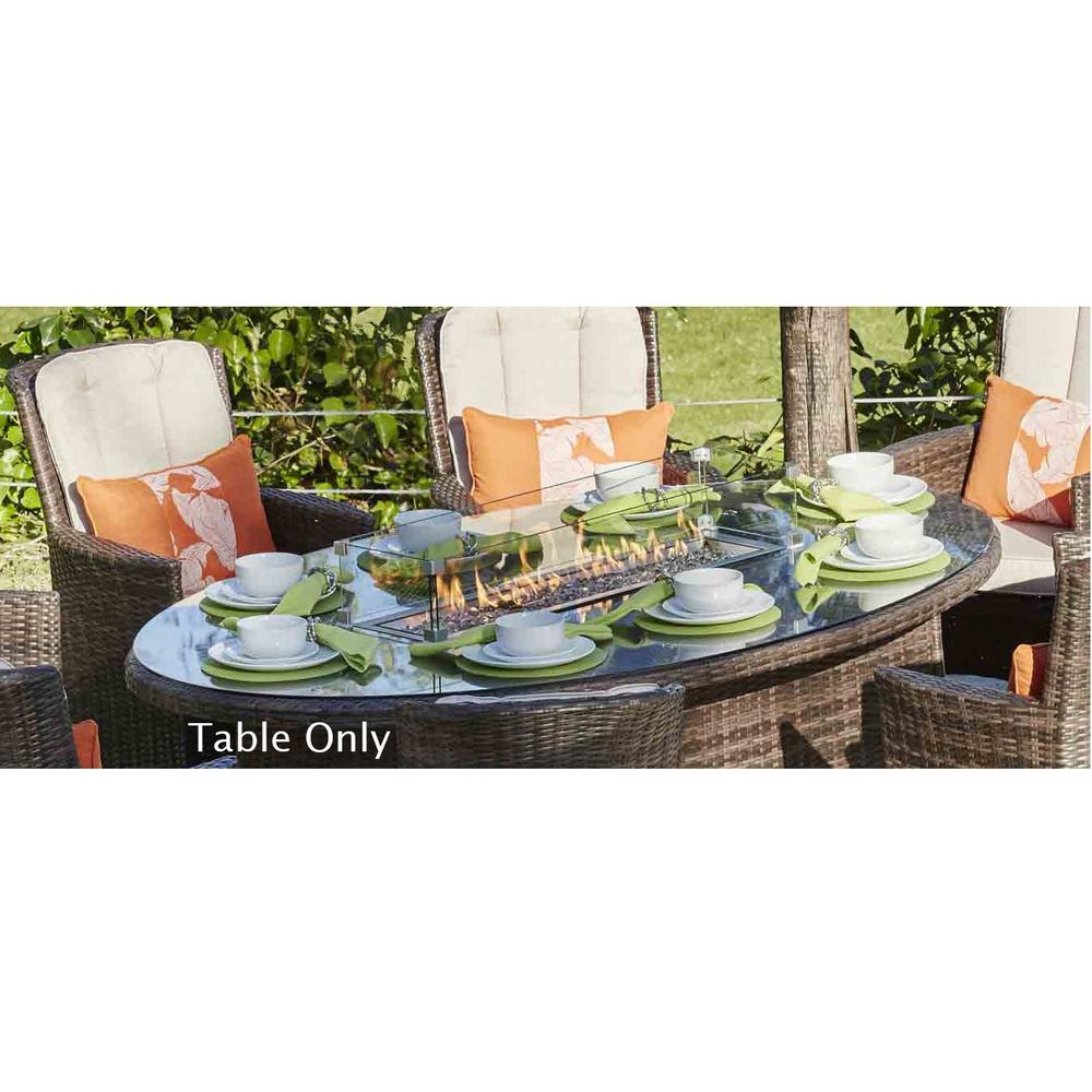 Direct Wicker Eton 7 Piece Brown Frame Patio Set With Beige Sunbrella Cushions Included At