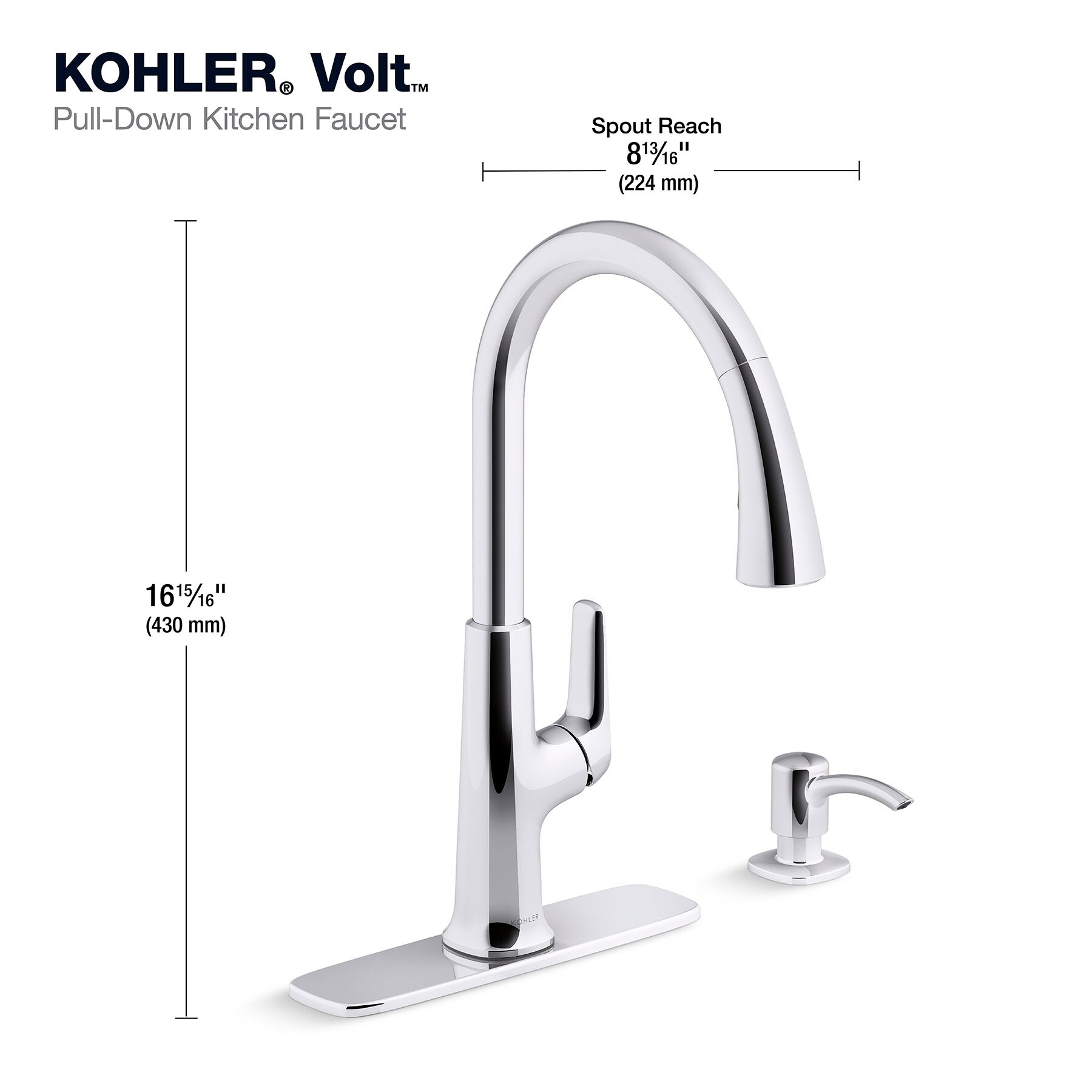 kohler-volt-polished-chrome-single-handle-high-arc-kitchen-faucet-with