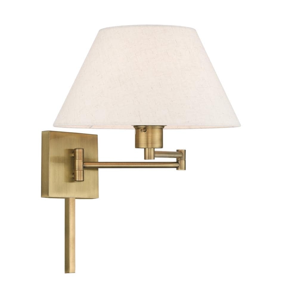 Livex 10141-01 Transitional One Light Wall Sconce from Castleton Collection Finish Antique Brass 