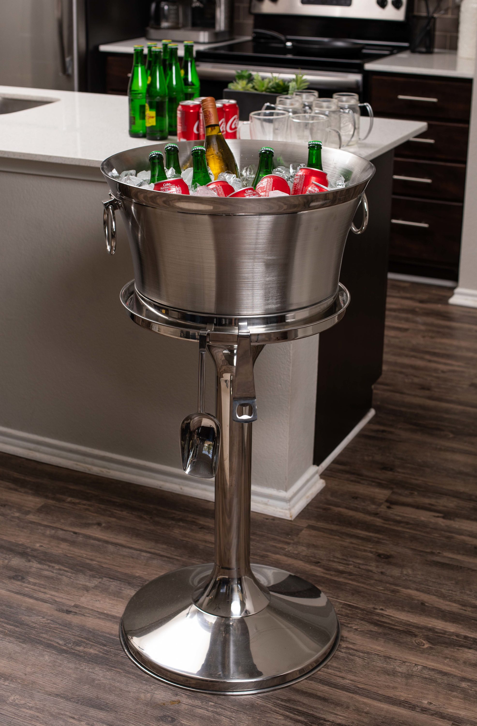 Details about   BIRDROCK HOME Hammered Double Wall Round Beverage Tub 3 Gallons Stainless Stee 