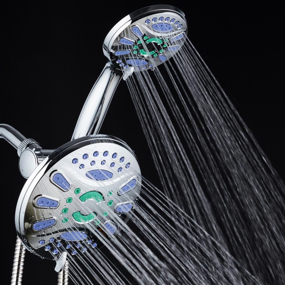 Aquastar Chrome 48 Spray Dual Shower Head 25 Gpm 95 Lpm In The Shower Heads Department At