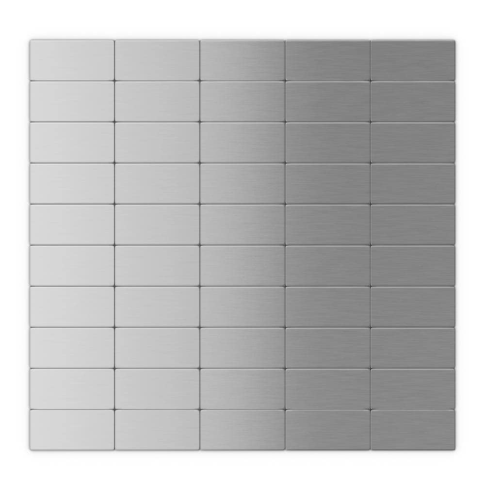 sample size 9 tiles 1 x 1 Stainless Steel Brushed Metal Tile