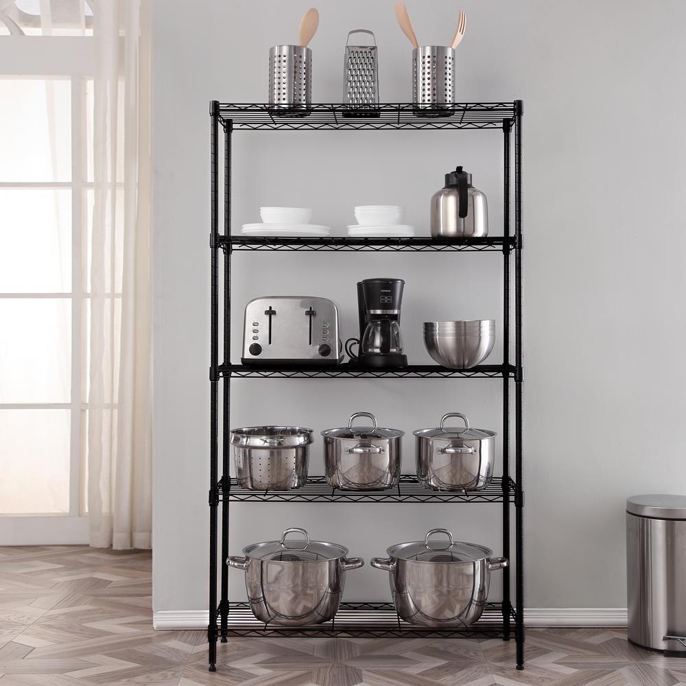 Bigacc 5 Tier NSF Wire Shelving Unit Wire Shelves Wire Shelf 36 W x 14 D x 72 H Heavy Duty Adjustable Storage Wire Shelving Rack Shelving with Feet Levelers for Kitchen Office Bedroom 