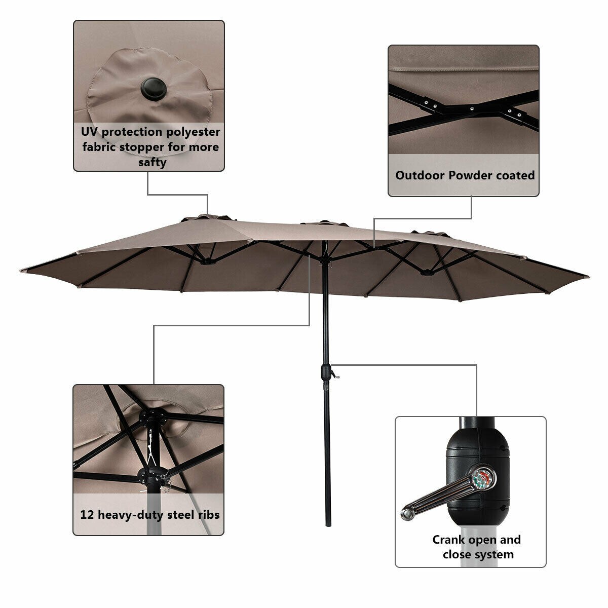 7 FT Diamond Shaped Top Umbrella W/ Tilt Carry Bag 98% UVA Rays Protection NEW 