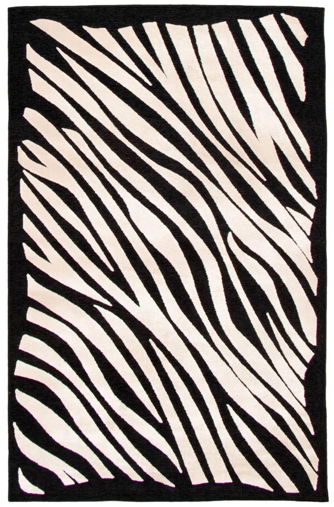 Black Ivory eCarpetGallery Abstract Area Rug 8x10 Zebra Print