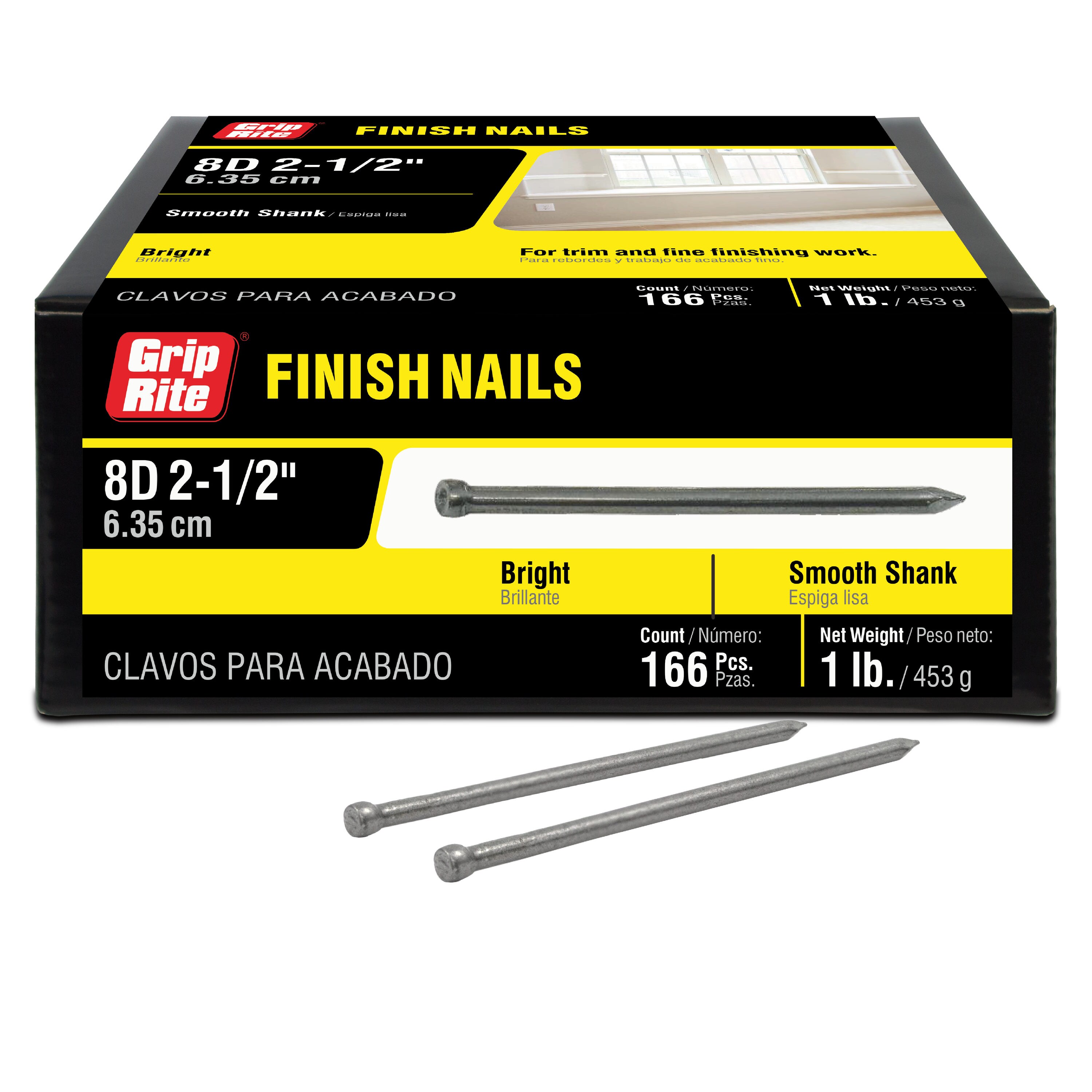 Trim 7 Aluminum Finish Nails 7d 8d 2-3/8 " 2 lbs BULK 8 penny approx 800 